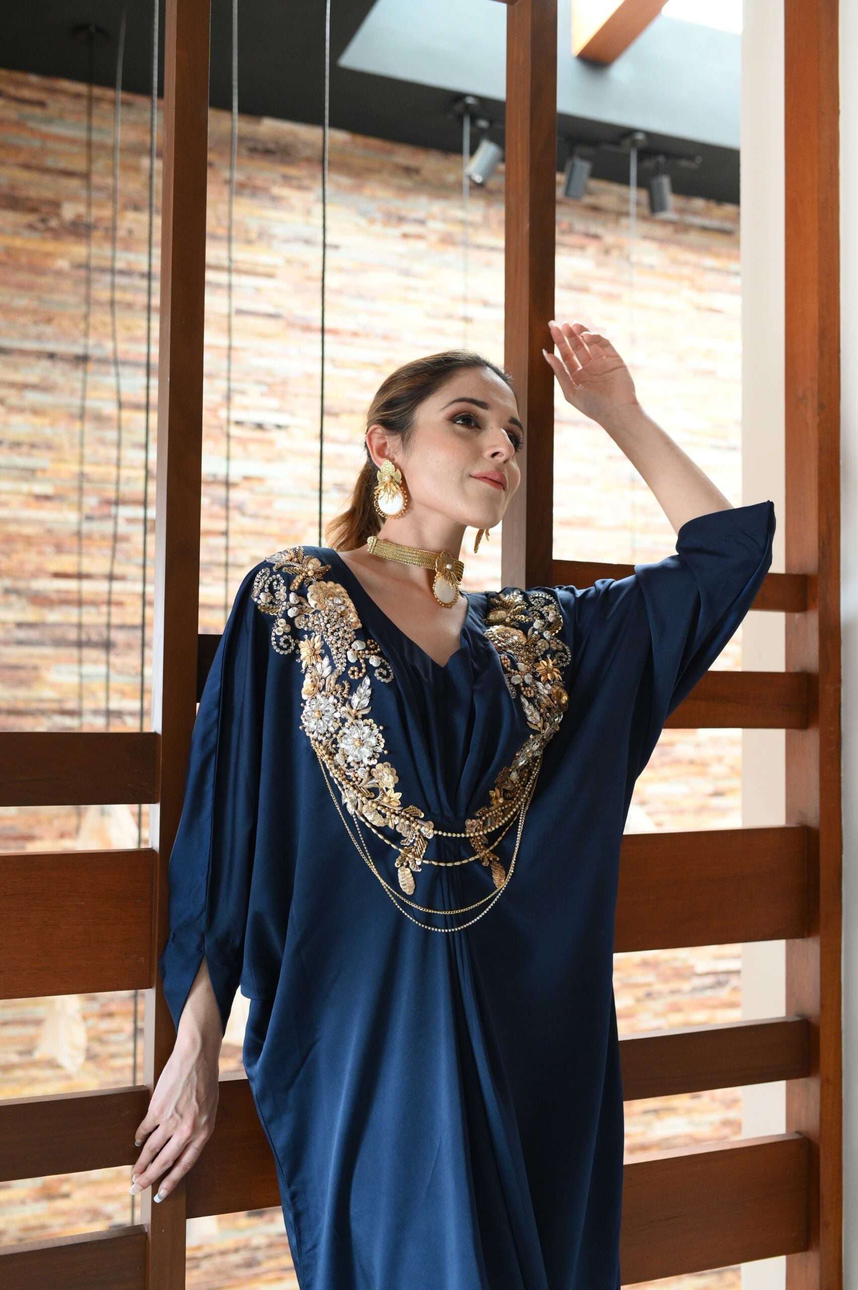 Blue  kaftan - Flairs Studio